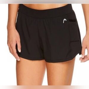 Head Mid Rise Relaxed Pockets Elastic Waist 3 Inch Black NWT Running Shorts XL
